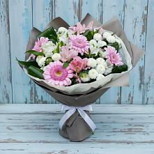 Букет цветов из:  Герберы, Альстромерии и Хризантемы в Лебяжьем Кировской области