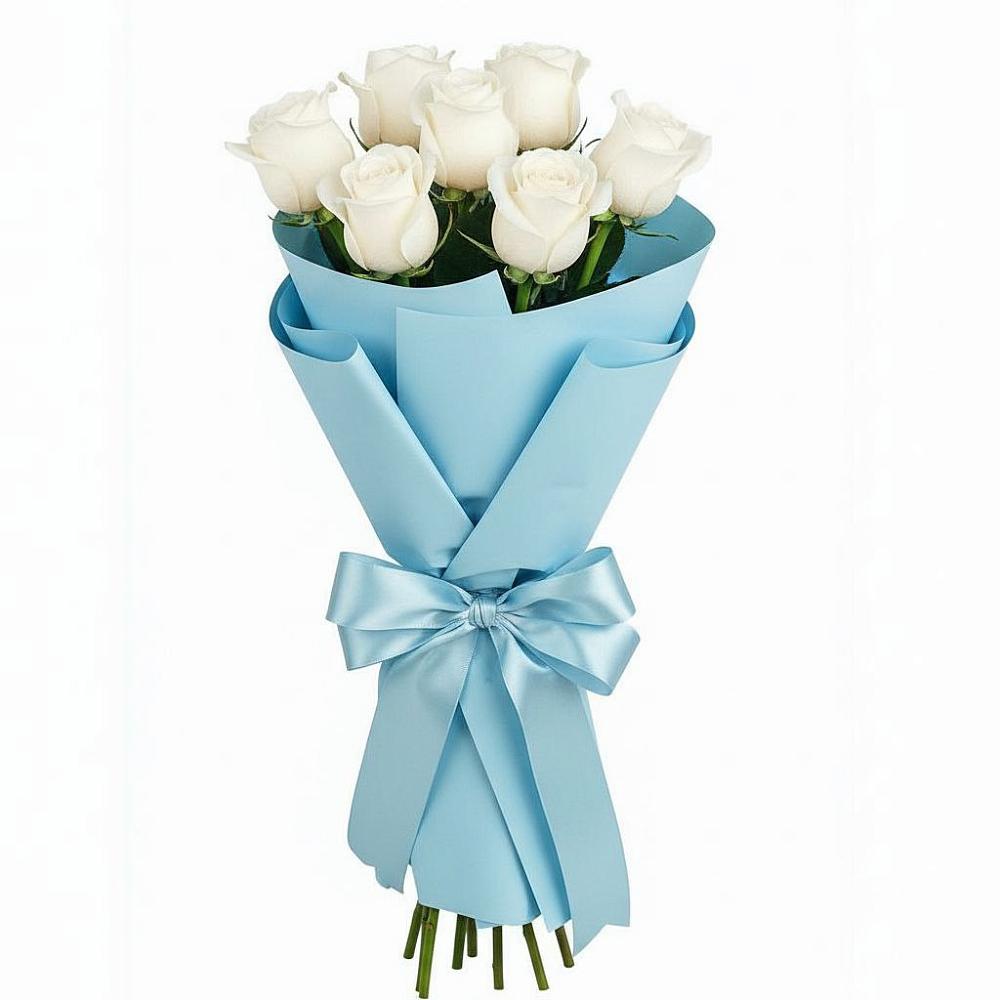 Букет 7 белых роз Проуд в Лебяжьем Кировской области