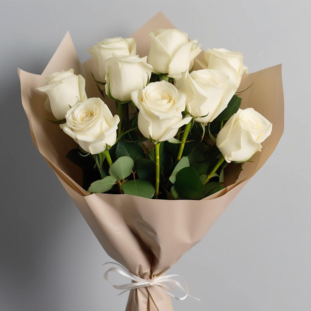 Букет 9 Белых роз Эдлесс Лав в Лебяжьем Кировской области