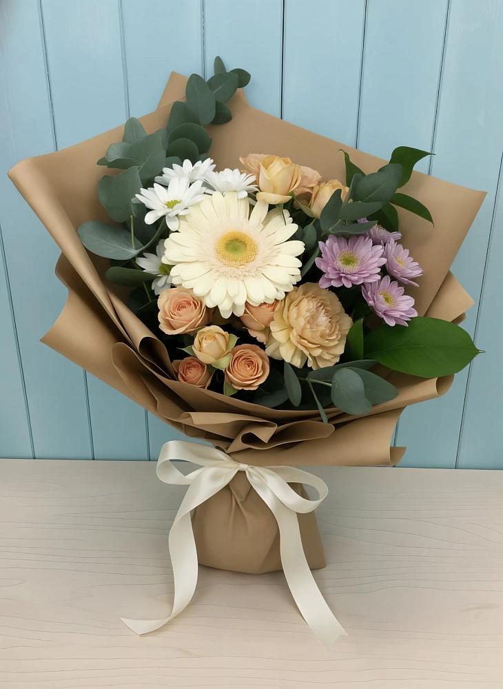 Букет цветов из: Герберы и Хризантемы в Лебяжьем Кировской области