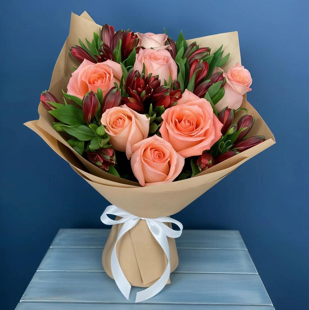 Букет цветов из: Розы и Альстромерии в Лебяжьем Кировской области