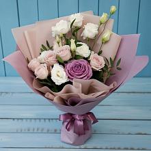 Букет цветов из:  Розы и Лизиантусы #REPLACE_PRED# Лебяжьем Кировской области