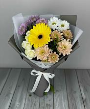 Букет цветов из:  Розы, Герберы и Хризантемы в Лебяжьем Кировской области