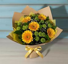 Букет цветов из:  Герберы и Хризантемы в Лебяжьем Кировской области