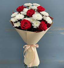 Букет цветов из:  Розы и Хризантемы в Лебяжьем Кировской области