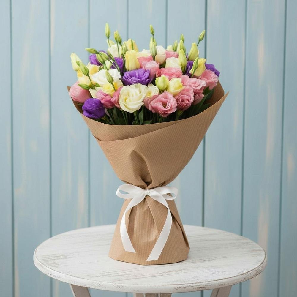 Букет цветов из: Лизиантусы в Лебяжьем Кировской области