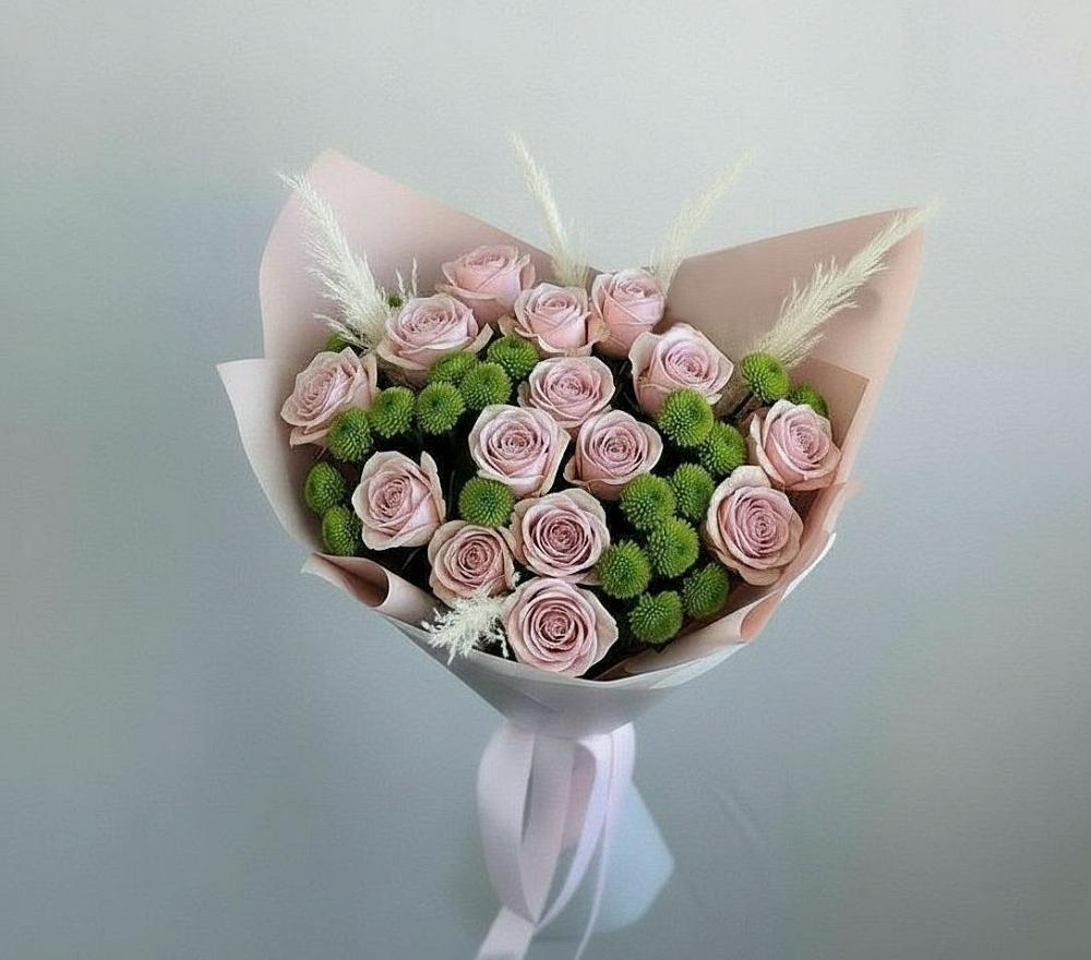 Букет цветов из: Розы и Хризантемы в Лебяжьем Кировской области