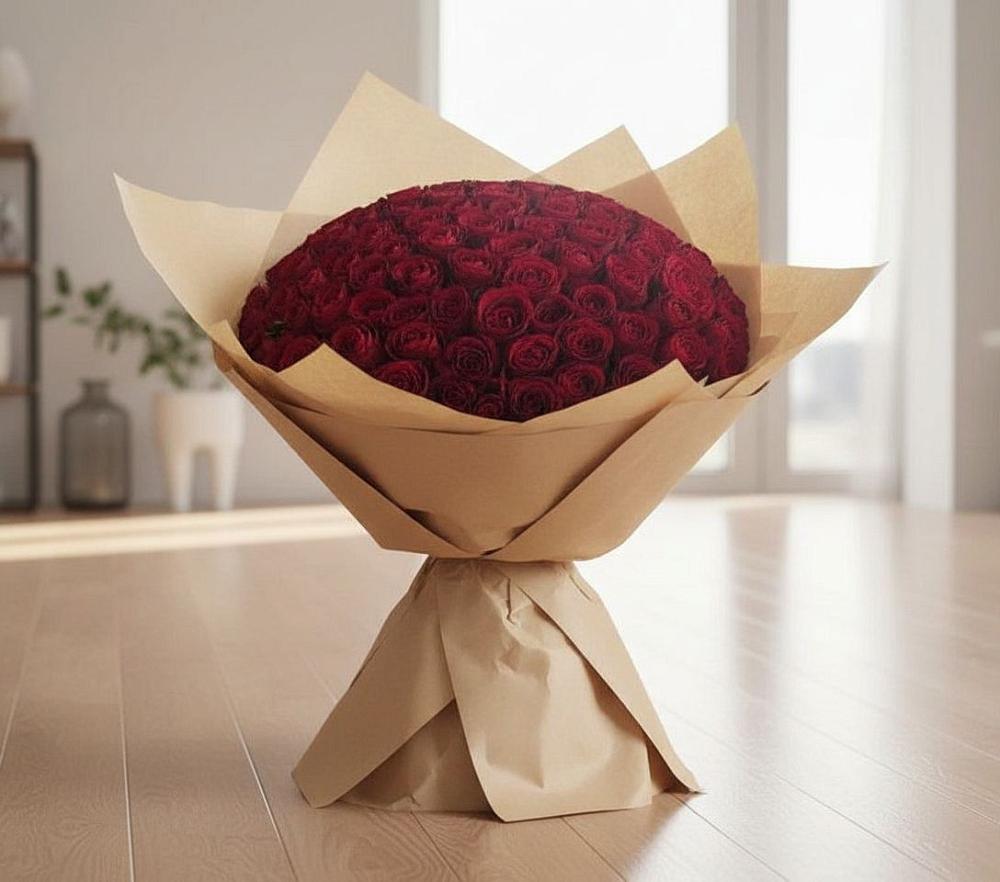 Букет 101 Красная роза в Лебяжьем Кировской области