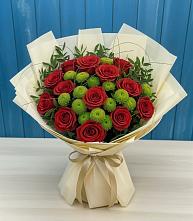 Букет цветов из:  Розы и Хризантемы в Лебяжьем Кировской области