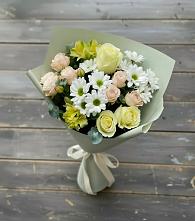 Букет цветов из:  Альстромерии, Розы и Хризантемы #REPLACE_PRED# Лебяжьем Кировской области