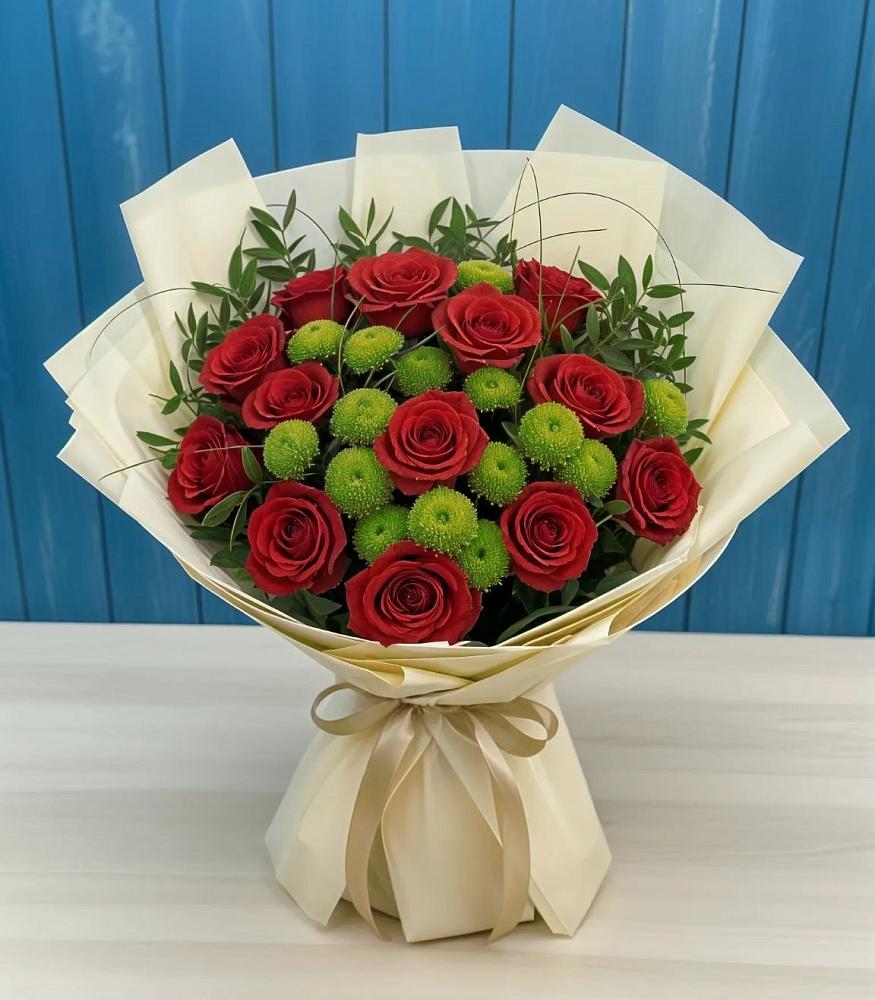 Букет цветов из: Розы и Хризантемы в Лебяжьем Кировской области