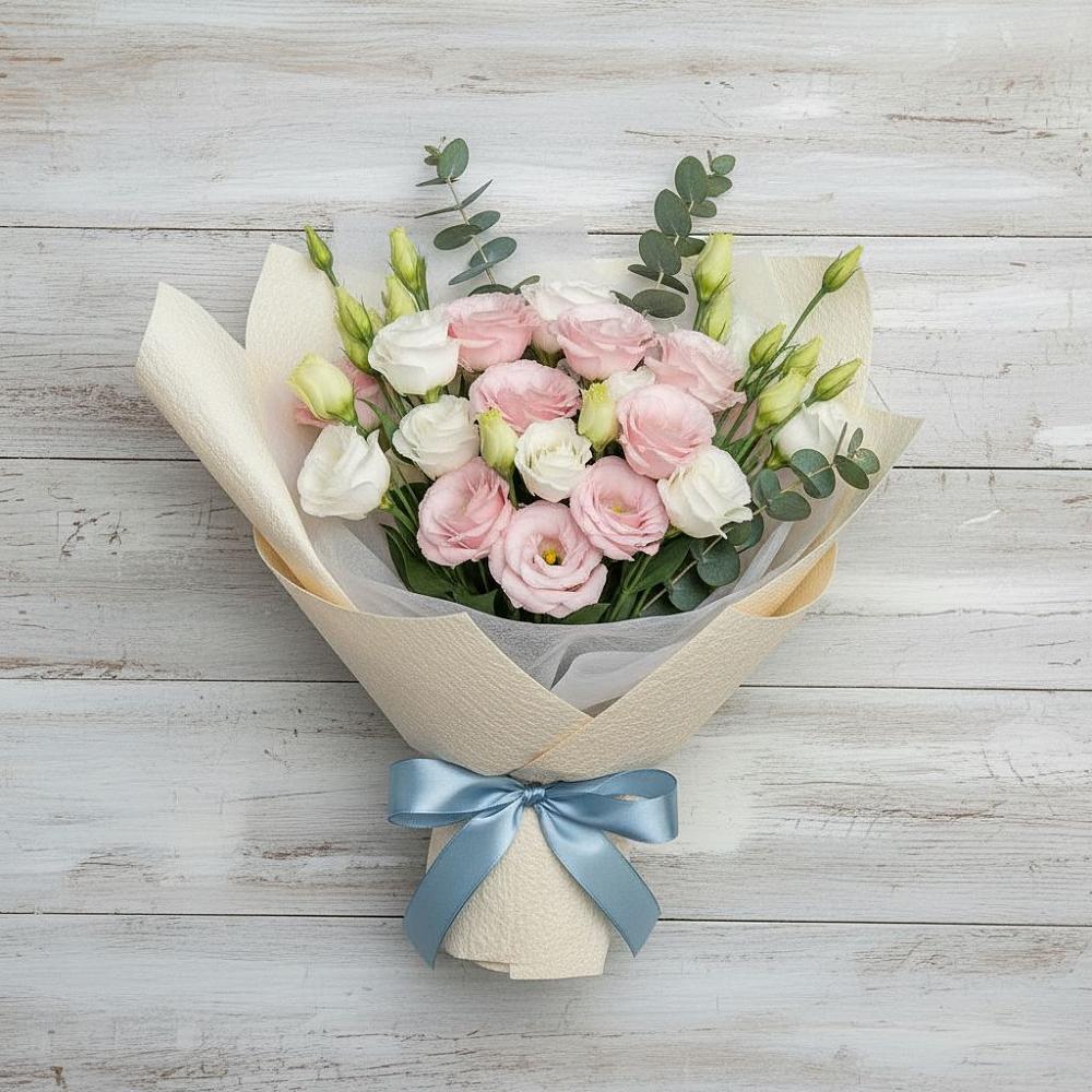 Букет цветов из: Лизиантусы в Лебяжьем Кировской области